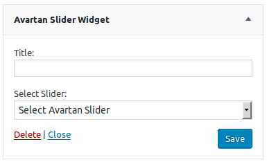 Add Avartan Slider To Widget