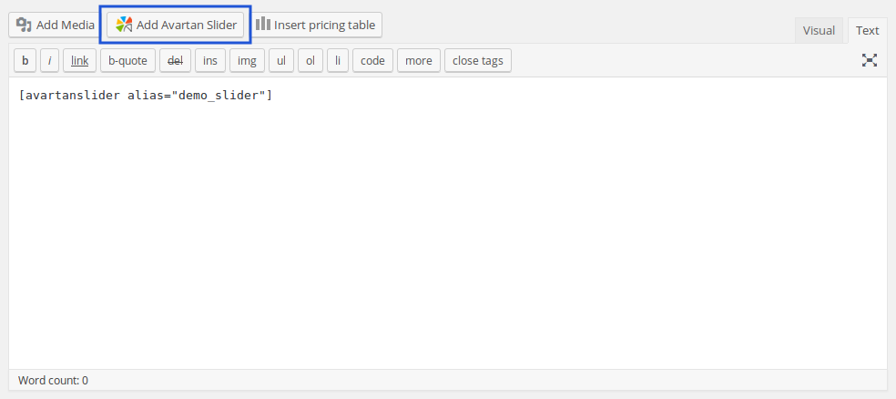 Add Slider To Page