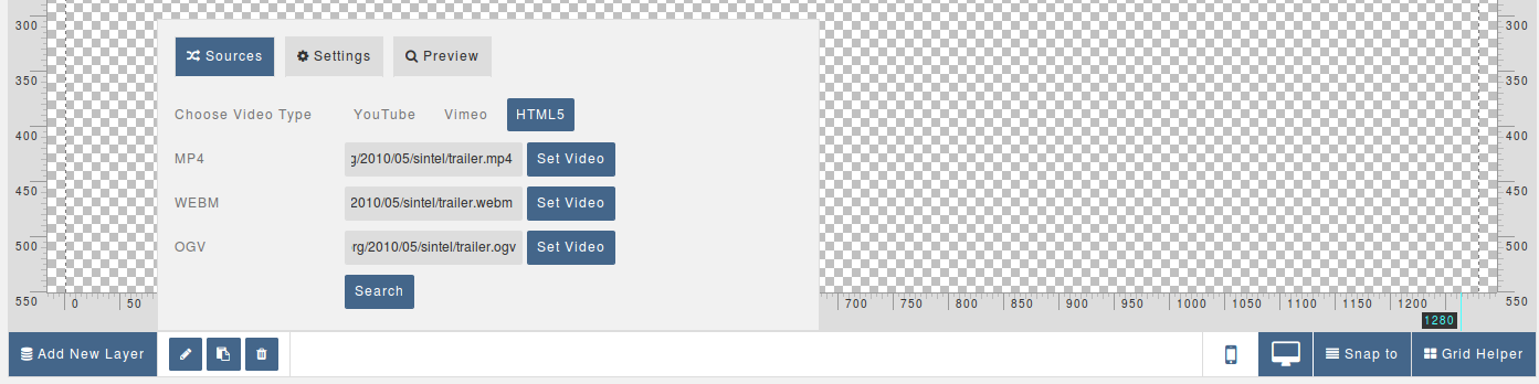 HTML5 Video Settings