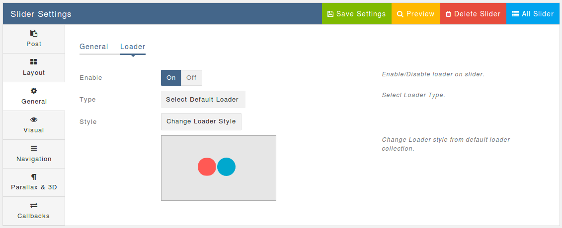 Loader Settings