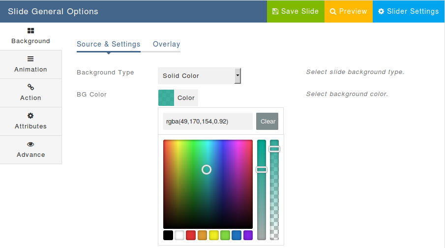 Background Type Solid Color