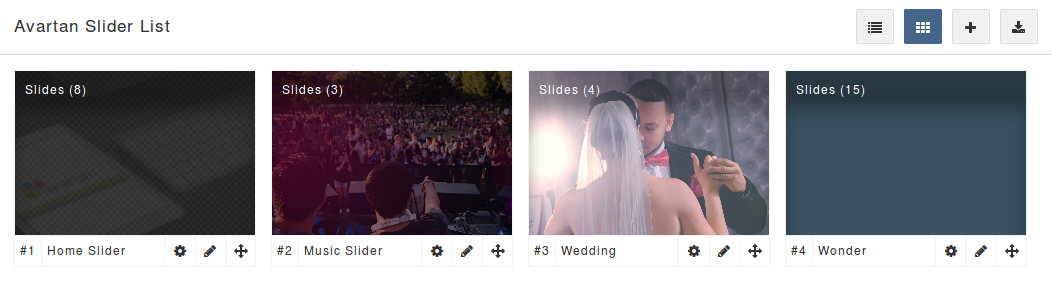 Slider Grid View