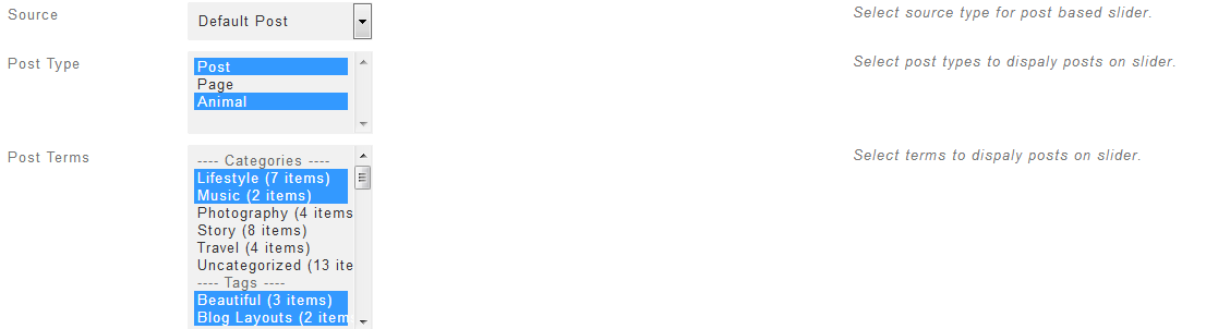 Default Type Post Slider