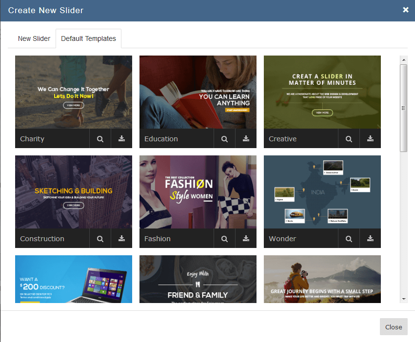 Avartan Slider Default Templates
