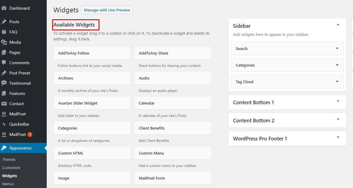 Unnecessary Widgets
