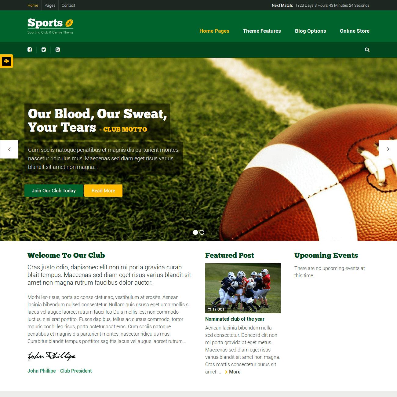 Sport WordPress Theme